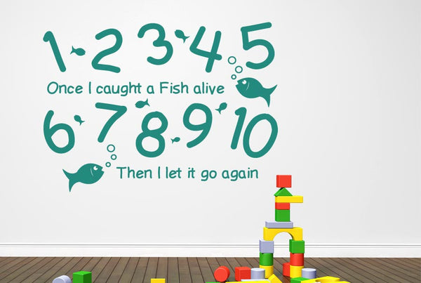 1 2 3 4 5 Once I Caught A Fish Alive Wall Sticker