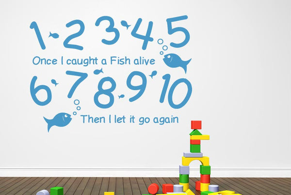 1 2 3 4 5 Once I Caught A Fish Alive Wall Sticker