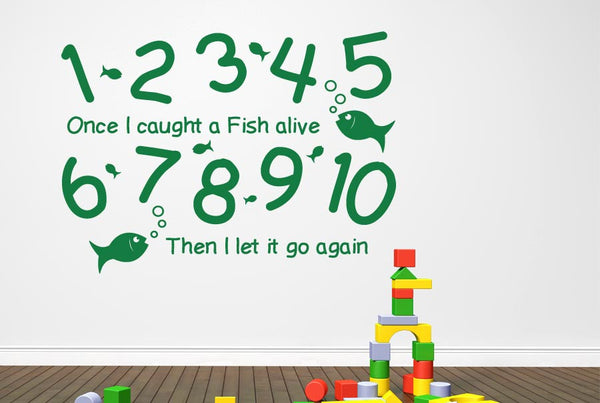 1 2 3 4 5 Once I Caught A Fish Alive Wall Sticker