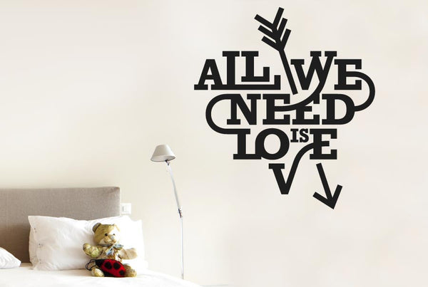 All We Need Is Love Heart And Arrow Wall Sticker