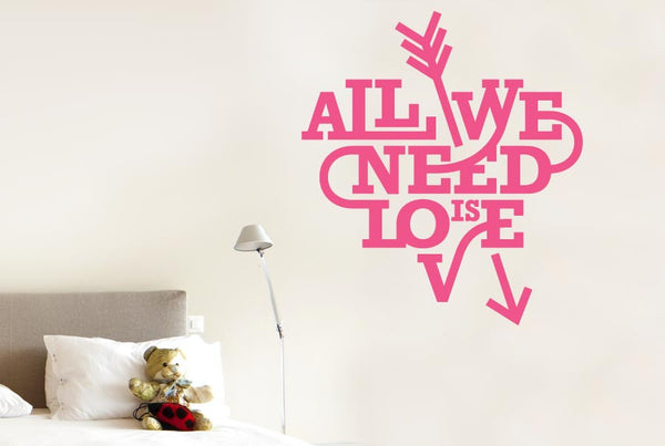 All We Need Is Love Heart And Arrow Wall Sticker