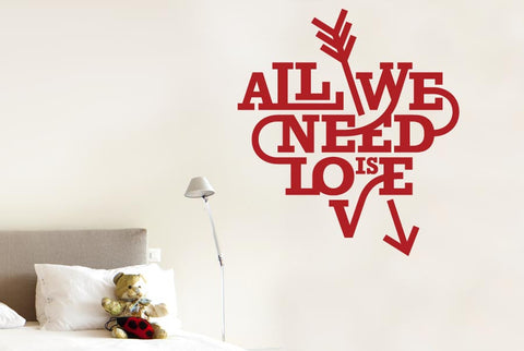 All We Need Is Love Heart And Arrow Wall Sticker