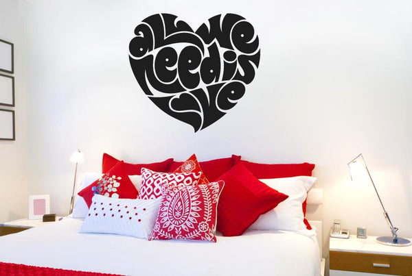 All We Need Is Love In Heart Shape Wall Sticker