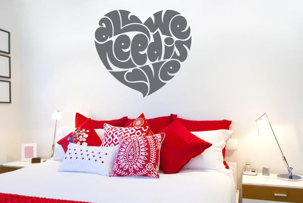 All We Need Is Love In Heart Shape Wall Sticker