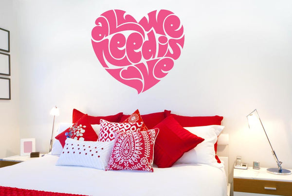 All We Need Is Love In Heart Shape Wall Sticker