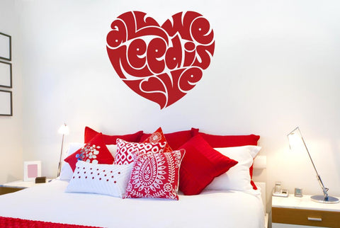 All We Need Is Love In Heart Shape Wall Sticker