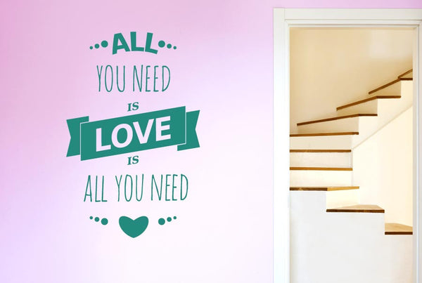 All You Need Is Love Is All You Need Three Small Hearts Wall Sticker