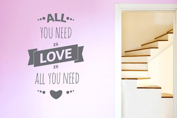 All You Need Is Love Is All You Need Three Small Hearts Wall Sticker