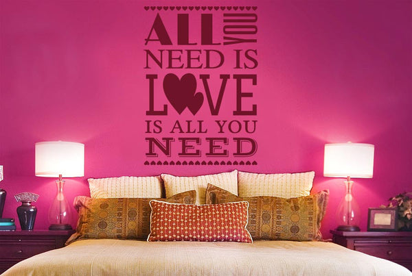 All You Need Is Love Is All You Need Stack Wall Sticker