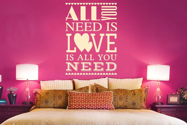All You Need Is Love Is All You Need Stack Wall Sticker