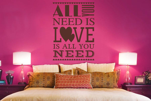All You Need Is Love Is All You Need Stack Wall Sticker