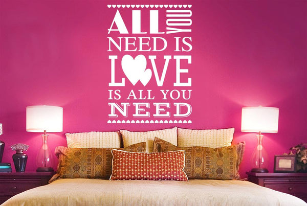 All You Need Is Love Is All You Need Stack Wall Sticker