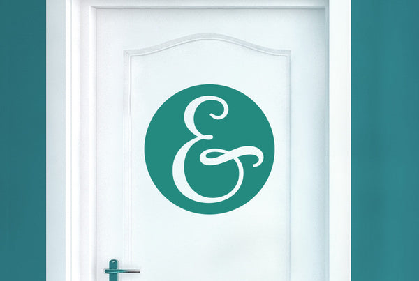 Ampersand In Circle Door Room Sticker