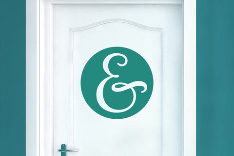 Ampersand In Circle Door Room Sticker