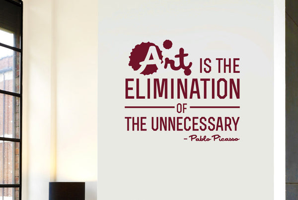 Pablo Picasso - Art Is The Elimination Of The Unnecessary Wall Stickers