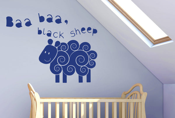 Baa Baa Black Sheep Nursery Rhyme Wall Sticker