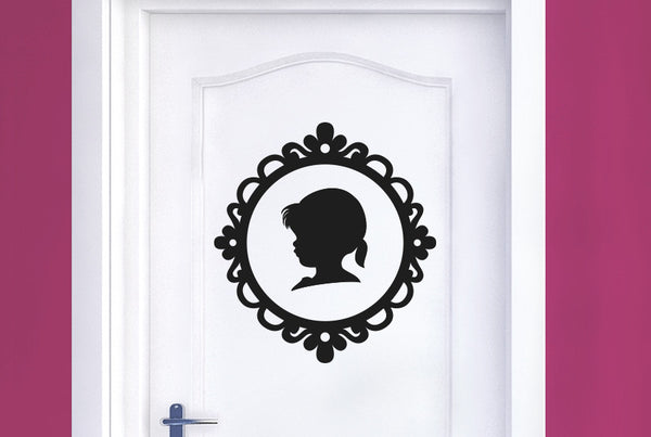 Baby Profile In Frame Door Room Sticker