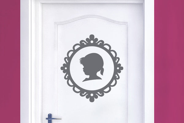 Baby Profile In Frame Door Room Sticker