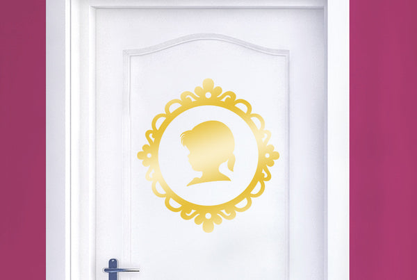 Baby Profile In Frame Door Room Sticker