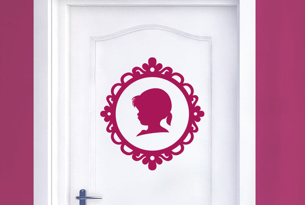 Baby Profile In Frame Door Room Sticker