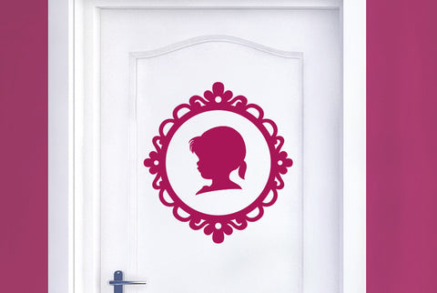Baby Profile In Frame Door Room Sticker