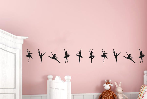Ballerinas Dancing In A Row Wall Sticker