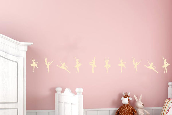 Ballerinas Dancing In A Row Wall Sticker