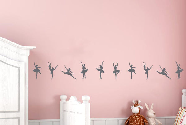 Ballerinas Dancing In A Row Wall Sticker