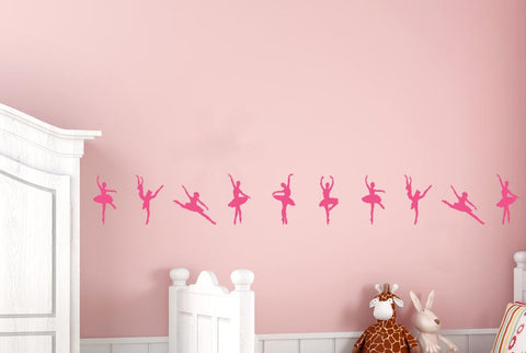 Ballerinas Dancing In A Row Wall Sticker
