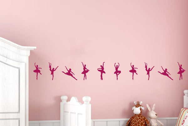 Ballerinas Dancing In A Row Wall Sticker