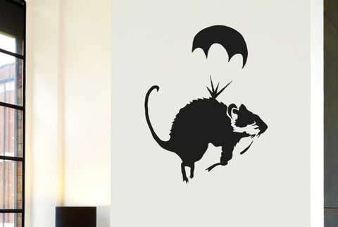Banksy Rat Parachute Wall Sticker