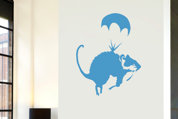 Banksy Rat Parachute Wall Sticker