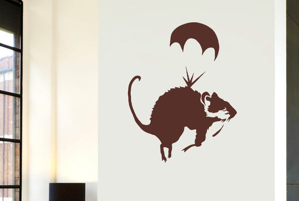 Banksy Rat Parachute Wall Sticker