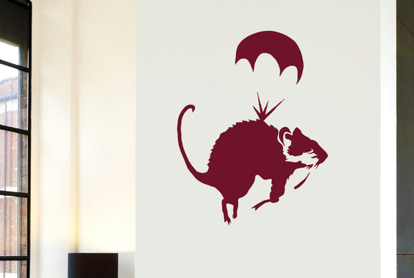 Banksy Rat Parachute Wall Sticker