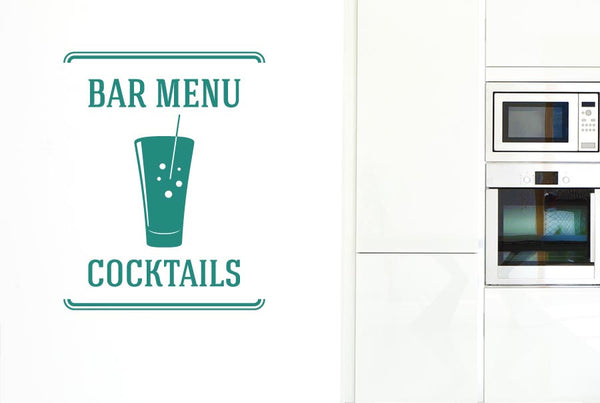 Bar Menu Cocktails Wall Sticker