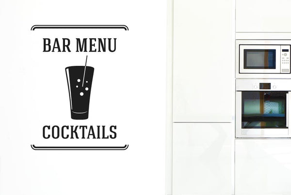 Bar Menu Cocktails Wall Sticker