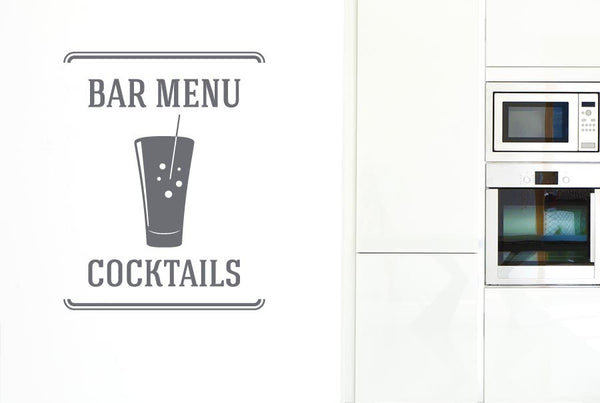 Bar Menu Cocktails Wall Sticker