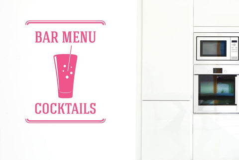 Bar Menu Cocktails Wall Sticker