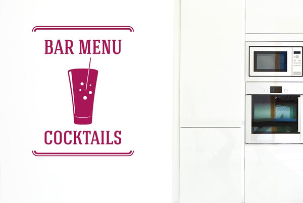 Bar Menu Cocktails Wall Sticker