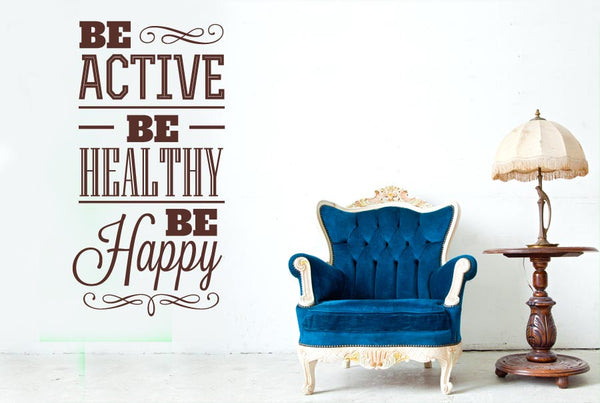 Be Active Healthy And Happy Wall Sticker