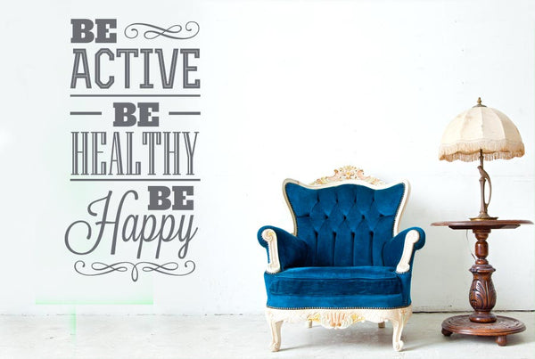 Be Active Healthy And Happy Wall Sticker