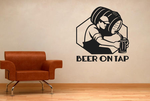 Beer On Tap Man Cave Wall Sticker