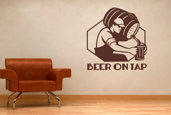 Beer On Tap Man Cave Wall Sticker