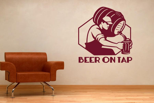 Beer On Tap Man Cave Wall Sticker