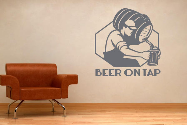 Beer On Tap Man Cave Wall Sticker