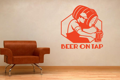 Beer On Tap Man Cave Wall Sticker