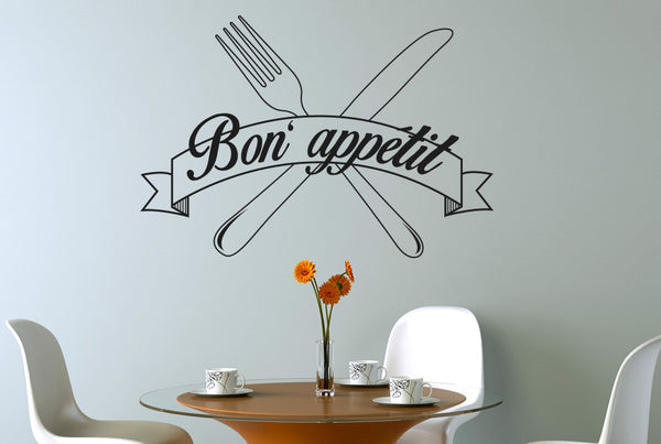 Bon Appetit Knife And Folk Wall Sticker
