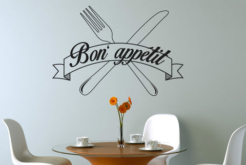 Bon Appetit Knife And Folk Wall Sticker