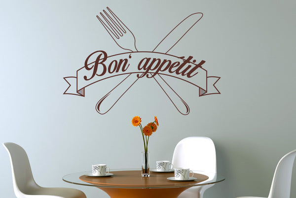 Bon Appetit Knife And Folk Wall Sticker