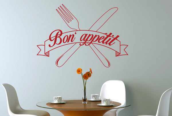 Bon Appetit Knife And Folk Wall Sticker